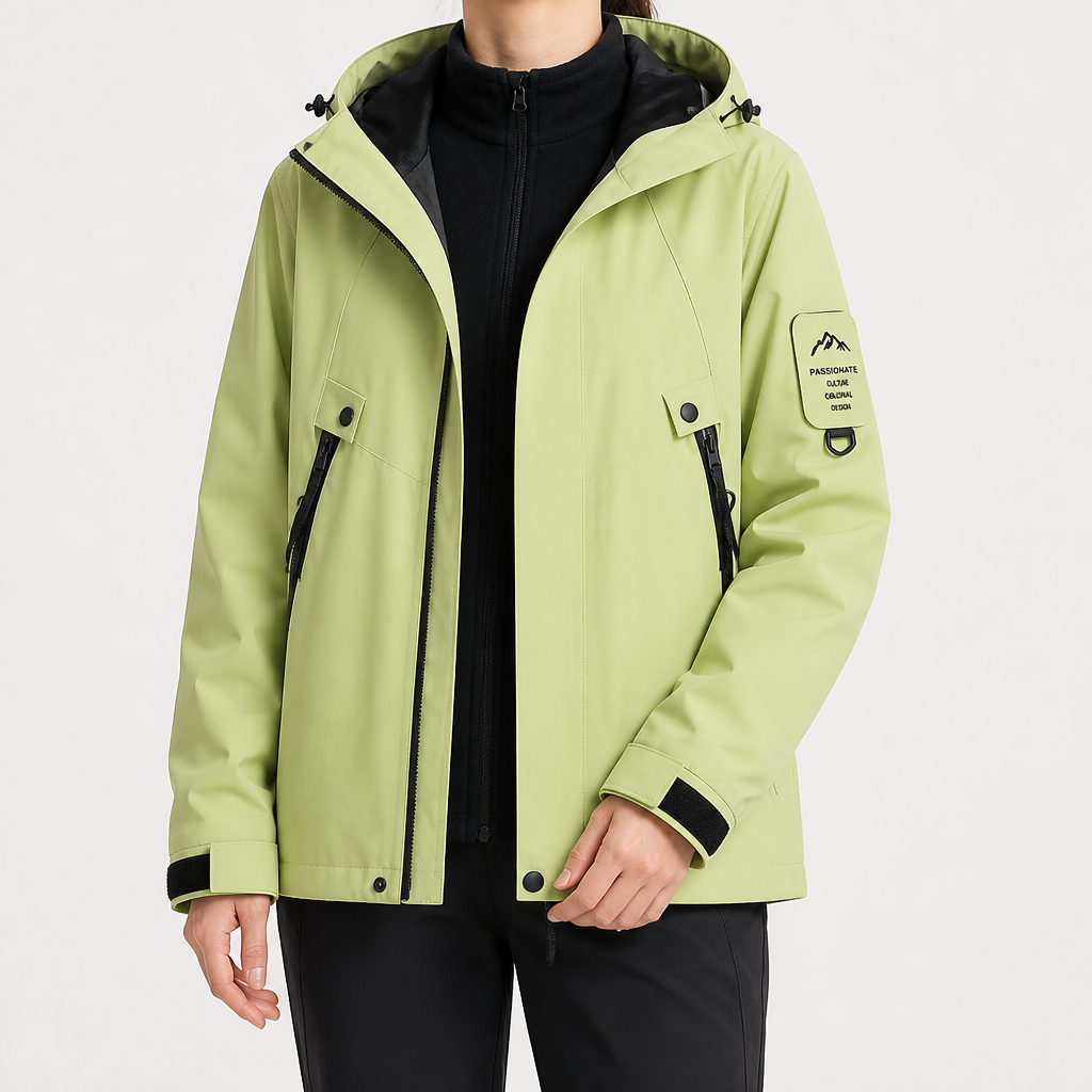 Rowan | Womens Waterproof 3 in 1 Hooded Jacket, Olive Green