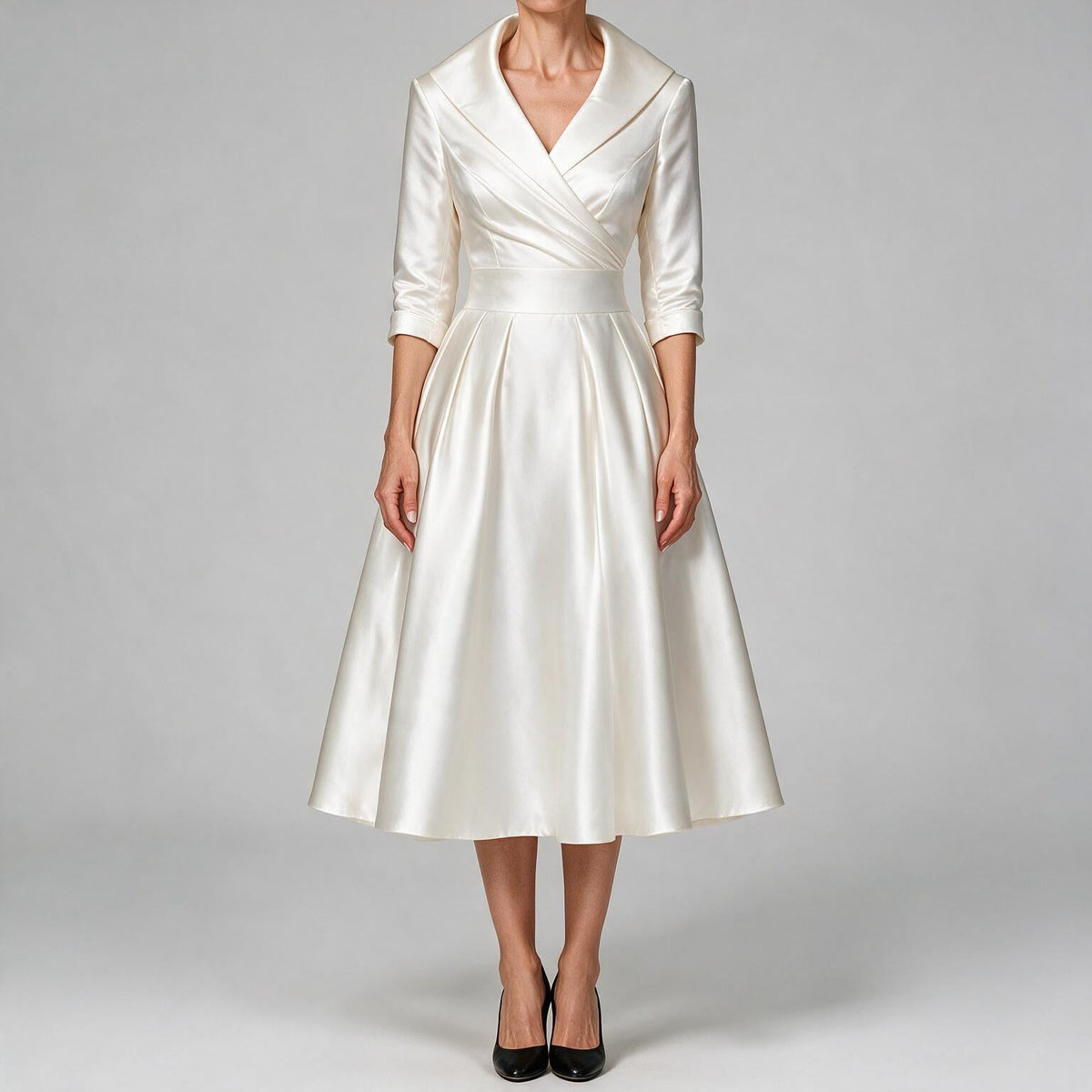 Verena | Womens Wedding Guest Dresses Long Sleeve Maxi Elegant Evening Dress Off White