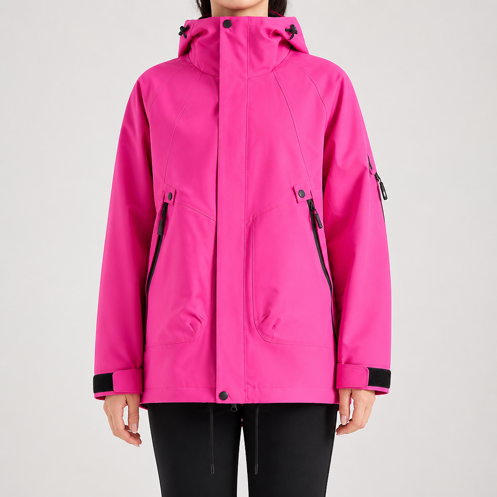 Rowan | Womens Waterproof 3 in 1 Hooded Jacket, Magenta 2