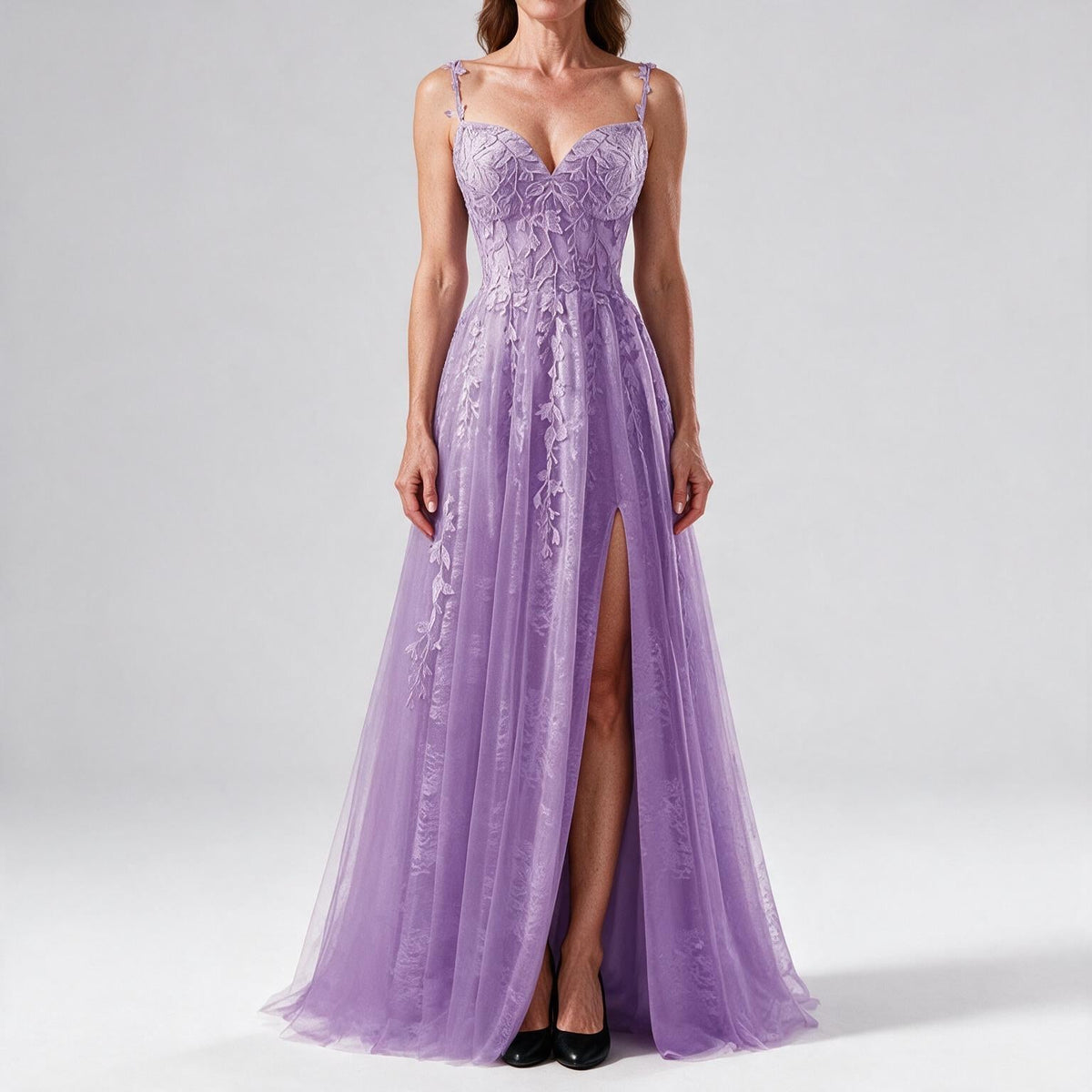 Genevieve | Womens Prom Formal Evening Gown Maxi Wedding Guest Cocktail Dresses Lavender