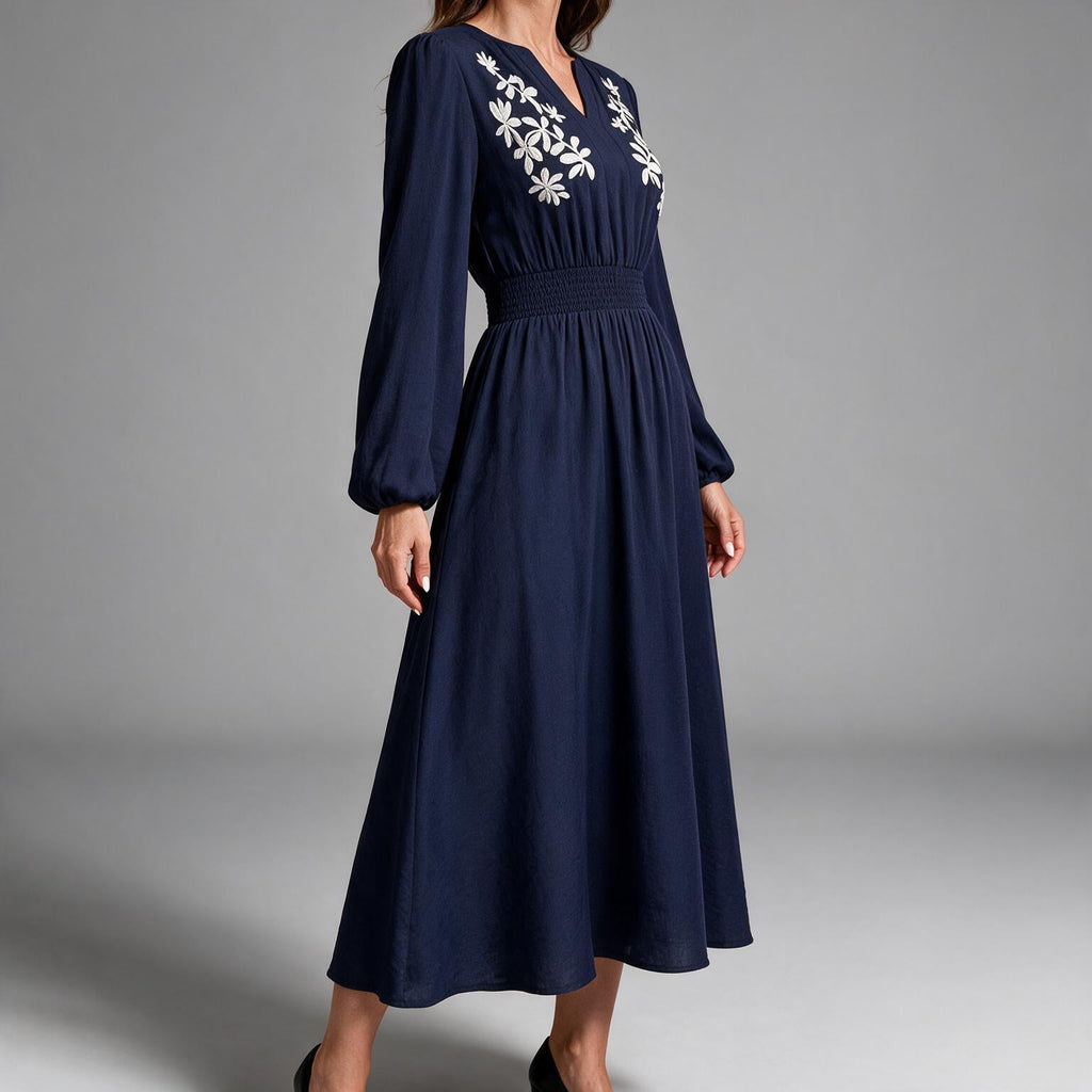 Romy | Womens Wedding Guest Midi Holiday Long Sleeve A-Line Fall Dresses