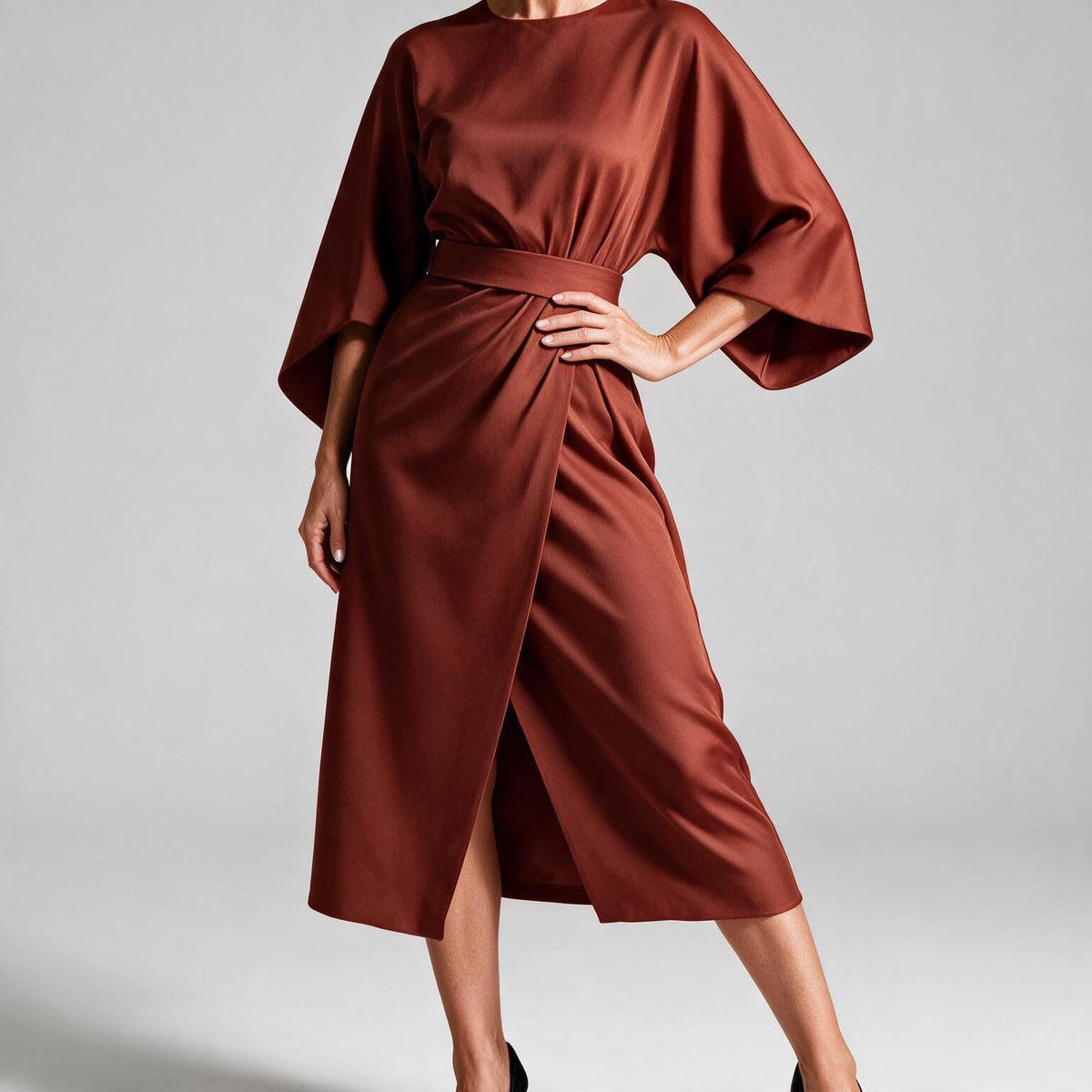 Rhoswen Womens Batwing Sleeve Maxi Wedding Guest Dress