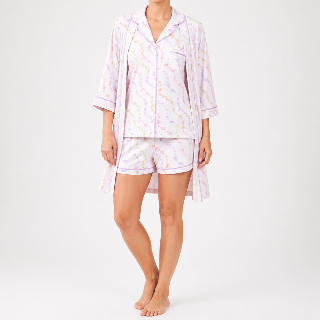 Genevieve | Womens Short Sleeve Cotton Pyjama Set, Blush Pink