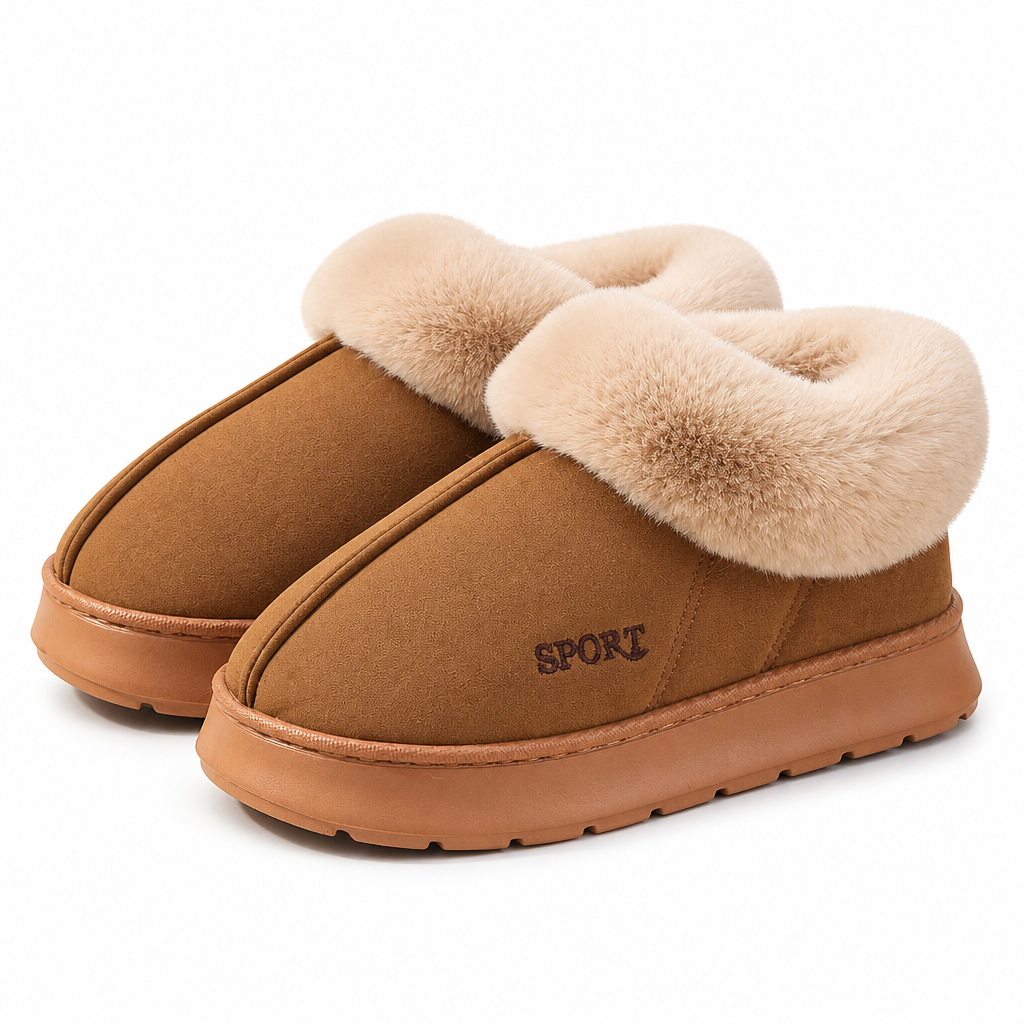 Kaya | Womens Slippers Fluffy Warm Memory Foam House Slippers Yellow packshot