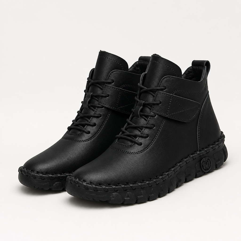 Florence | Womens Fleece Lined Ankle Boots, Black