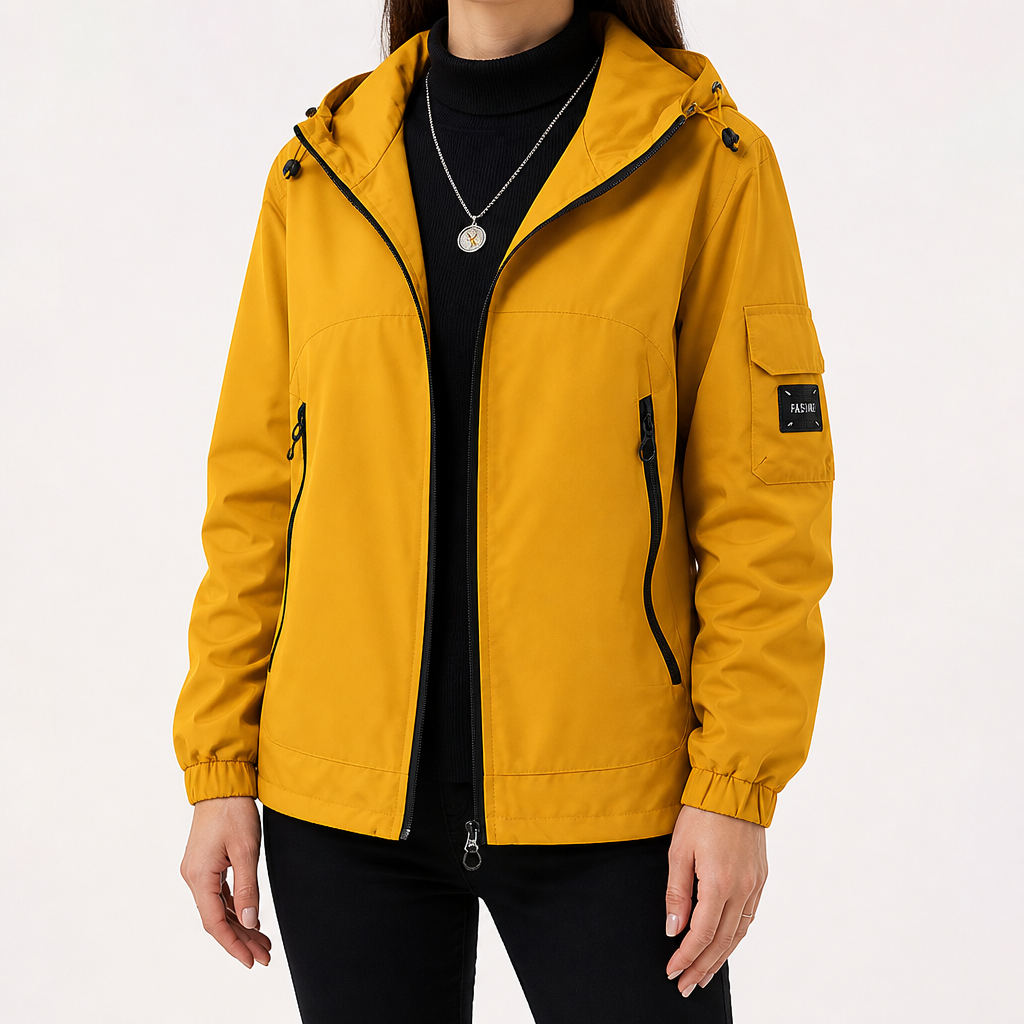 Josephine | Womens Waterproof Windproof Hooded Softshell Jacket, Yellow