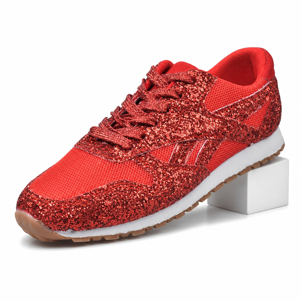 Hedda | Womens Trainers Casual Leather Lace Up Shoes Red packshot