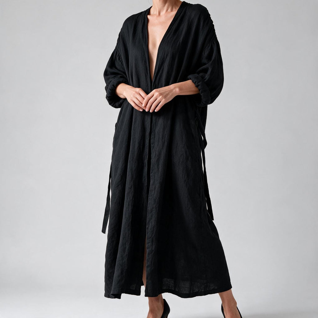 Dexter | Womens Shirt Dress Long Sleeve Longline Belted Midi Dress