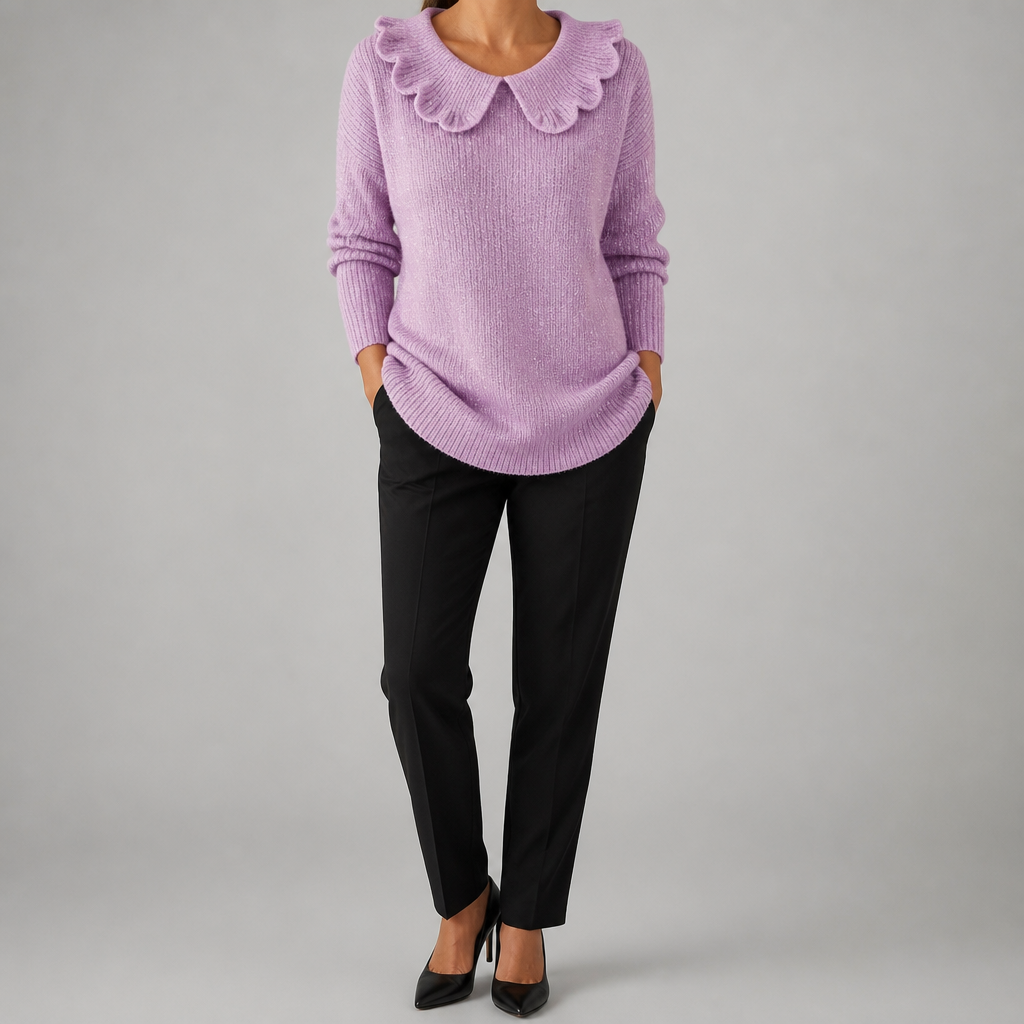 Briony Mauve Frill Collar
