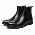 Hendrix | Mens Chelsea Leather Pointed Toe British Casual Ankle Boots Black packshot
