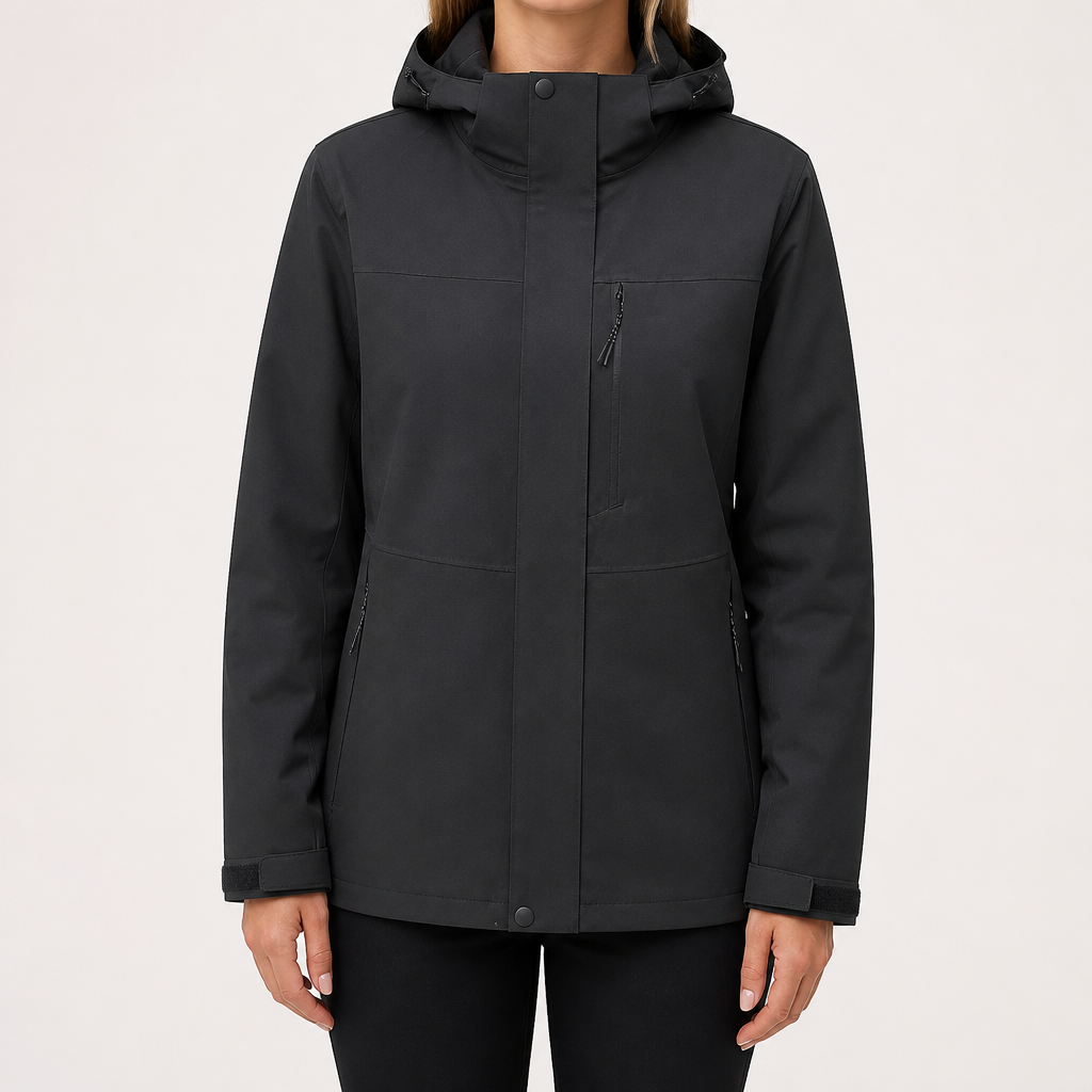 Beatrice | Womens Waterproof 3 in 1 Hooded Jacket, Black