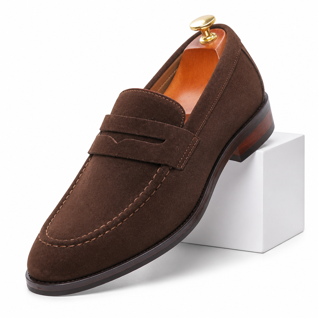 Jarrett | Mens Loafers Slip on British Casual Shoes Brown packshot