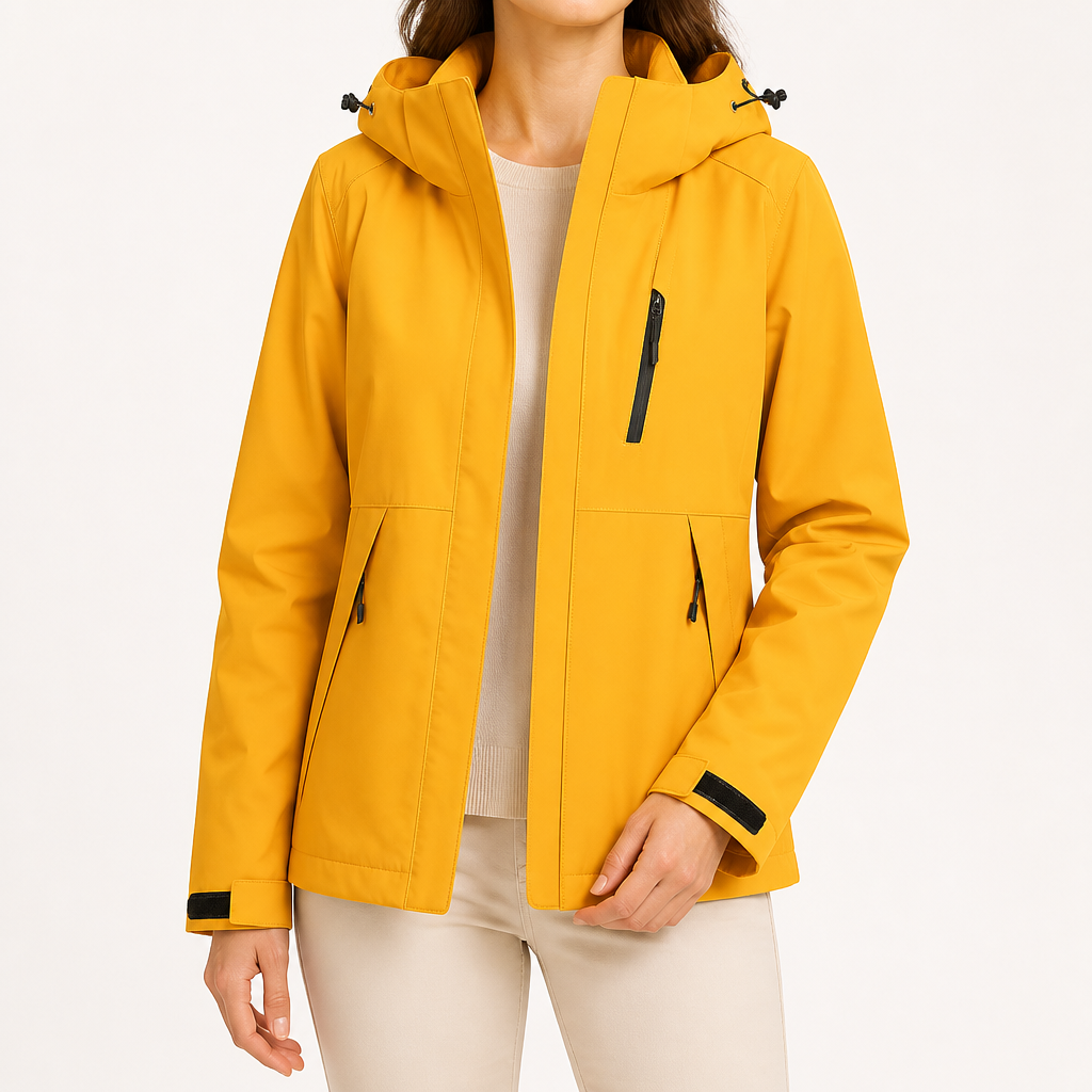 Imogen | Womens 3 In 1 Waterproof Hooded Softshell Jacket, Sunflower Yellow 2