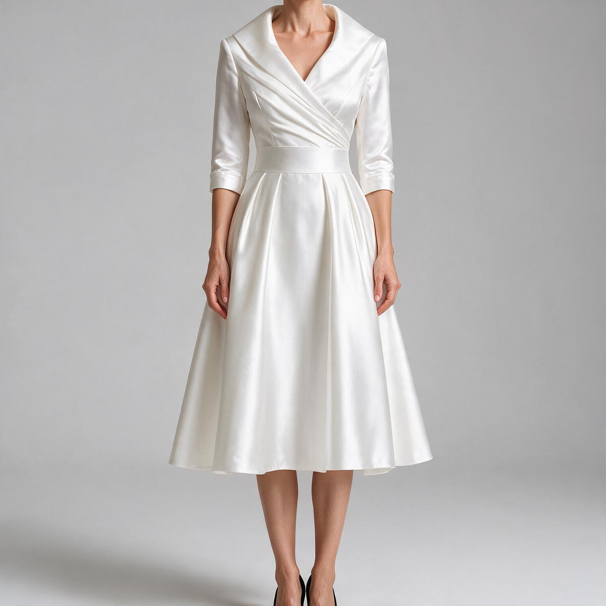 Verena | Womens Wedding Guest Dresses Long Sleeve Maxi Elegant Evening Dress Pure White