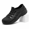 Magnus | Mens Rain Shoes Waterproof Non Slip Low Top Wellington Boots Black packshot