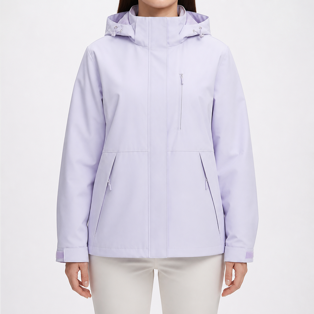 Imogen | Womens 3 In 1 Waterproof Hooded Softshell Jacket, Wisteria
