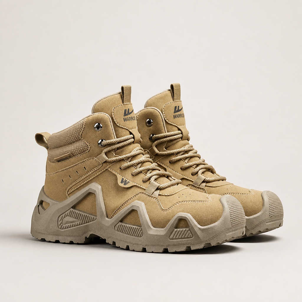 Edmund | Mens Water Resistant Hiking Walking Boots, Khaki 2