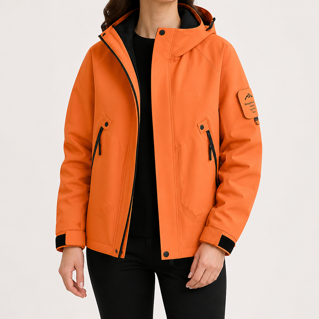 Rowan | Womens Waterproof 3 in 1 Hooded Jacket, Orange
