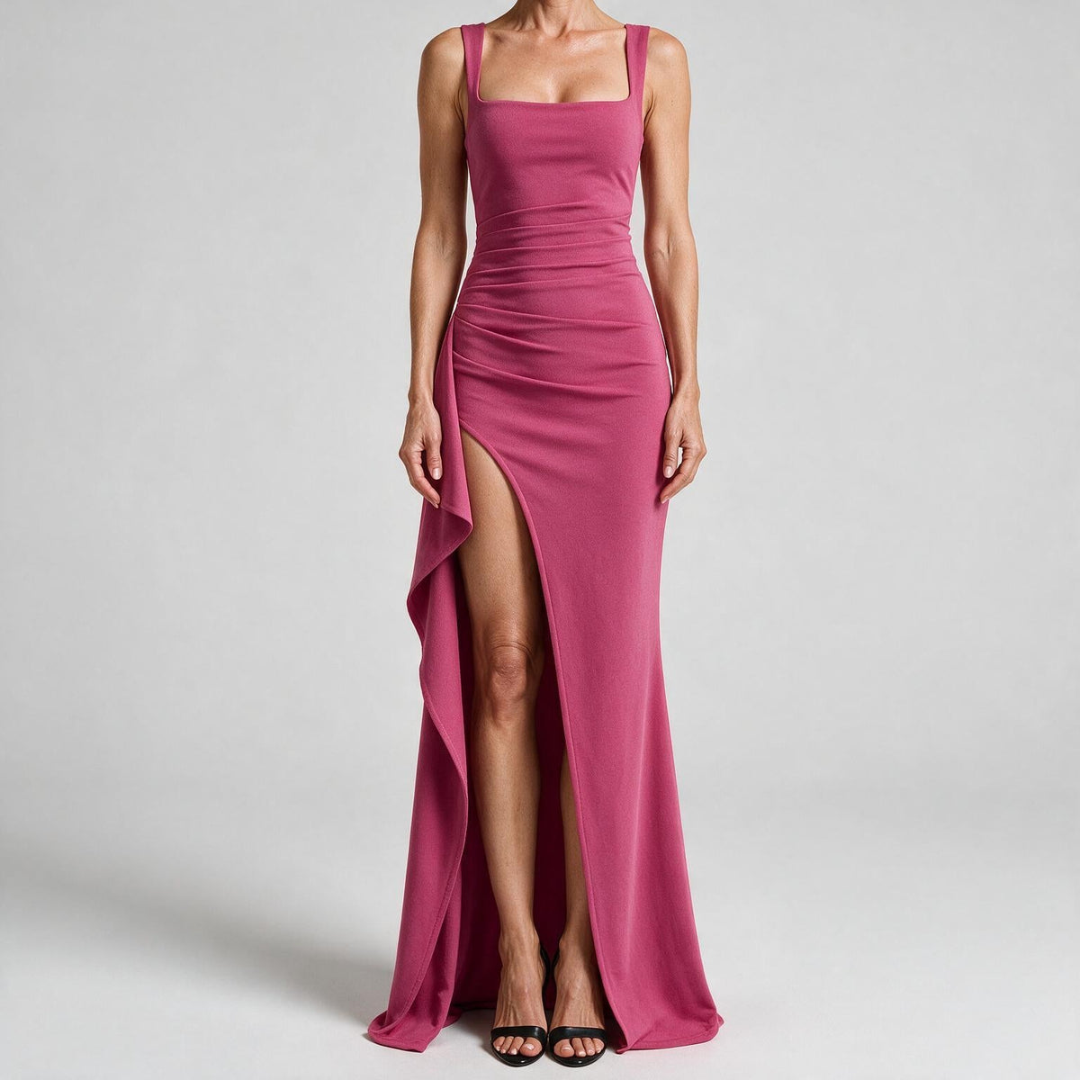 Ondine | Womens Wedding Guest Maxi Strapless Backless High Slit Dresses Rose