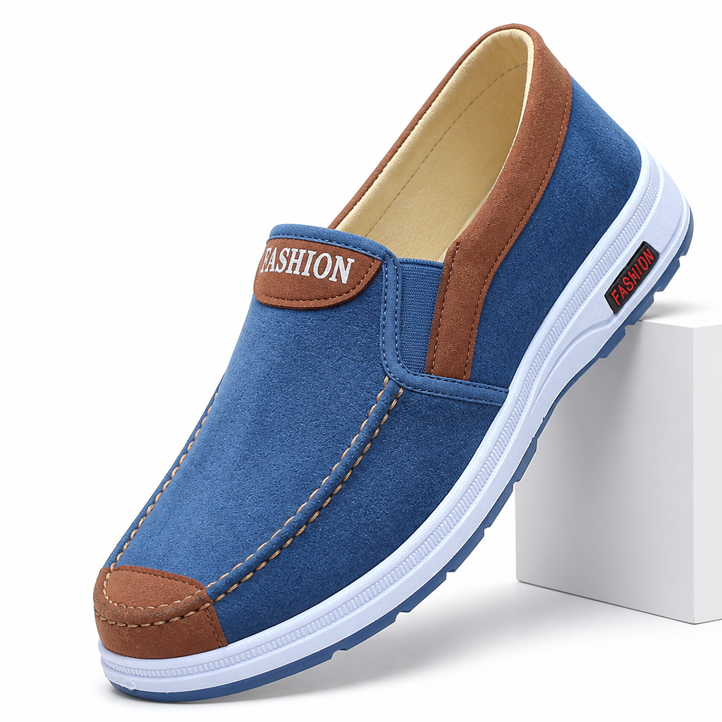 Cedric | Mens Canvas Work Shoes Breathable Lightweight Non Slip Shoes Blue packshot