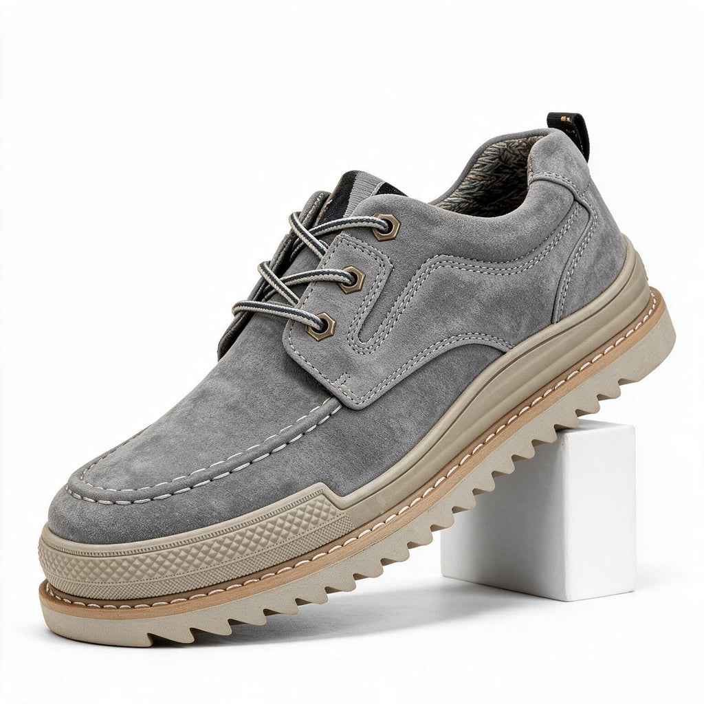 Bram | Mens Trainers Casual Leather Lace Up Shoes Gray packshot