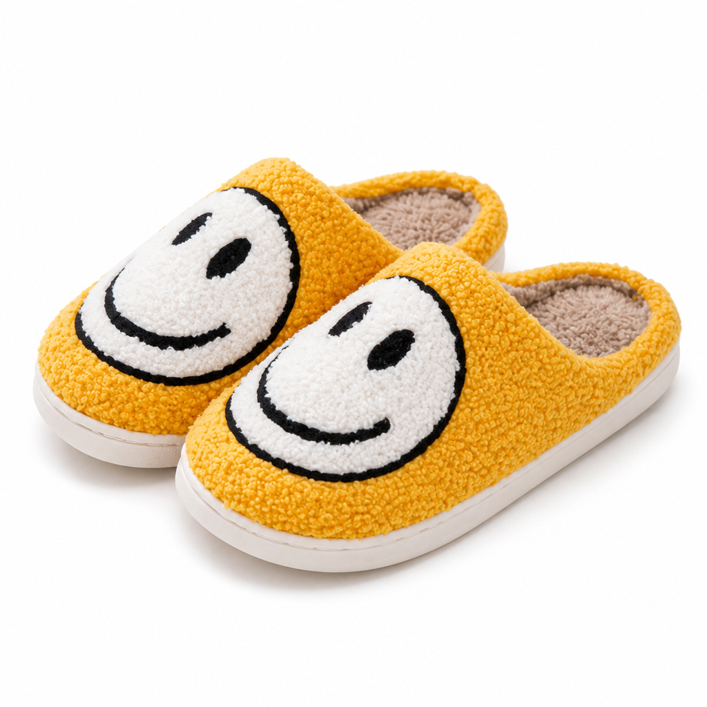 Tamsin | Womens Slippers Fluffy Cute Cartoon Warm House Slippers Orange White packshot