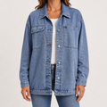 Cordelia | Womens Vintage Washed Denim Jacket, Light Blue