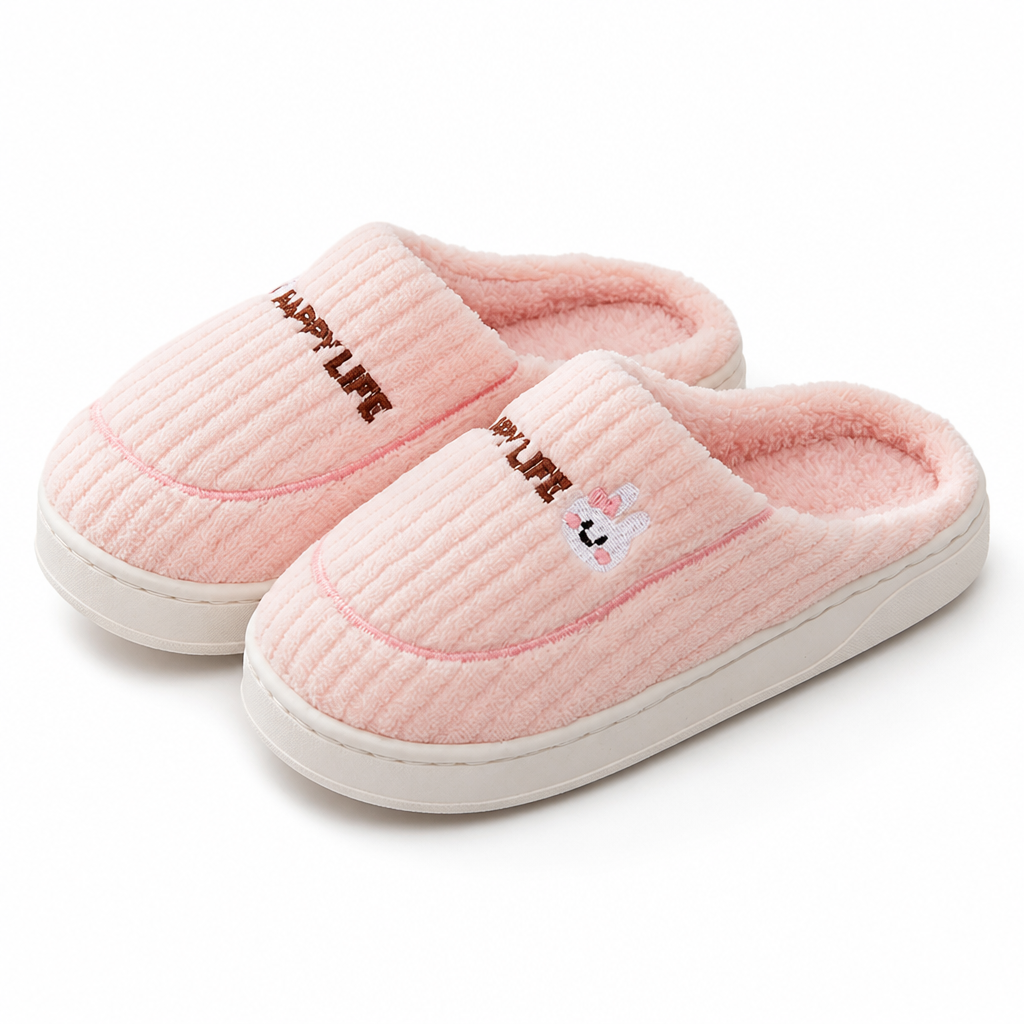 Gwen | Womens Slippers Fluffy Warm Memory Foam House Slippers Pink packshot