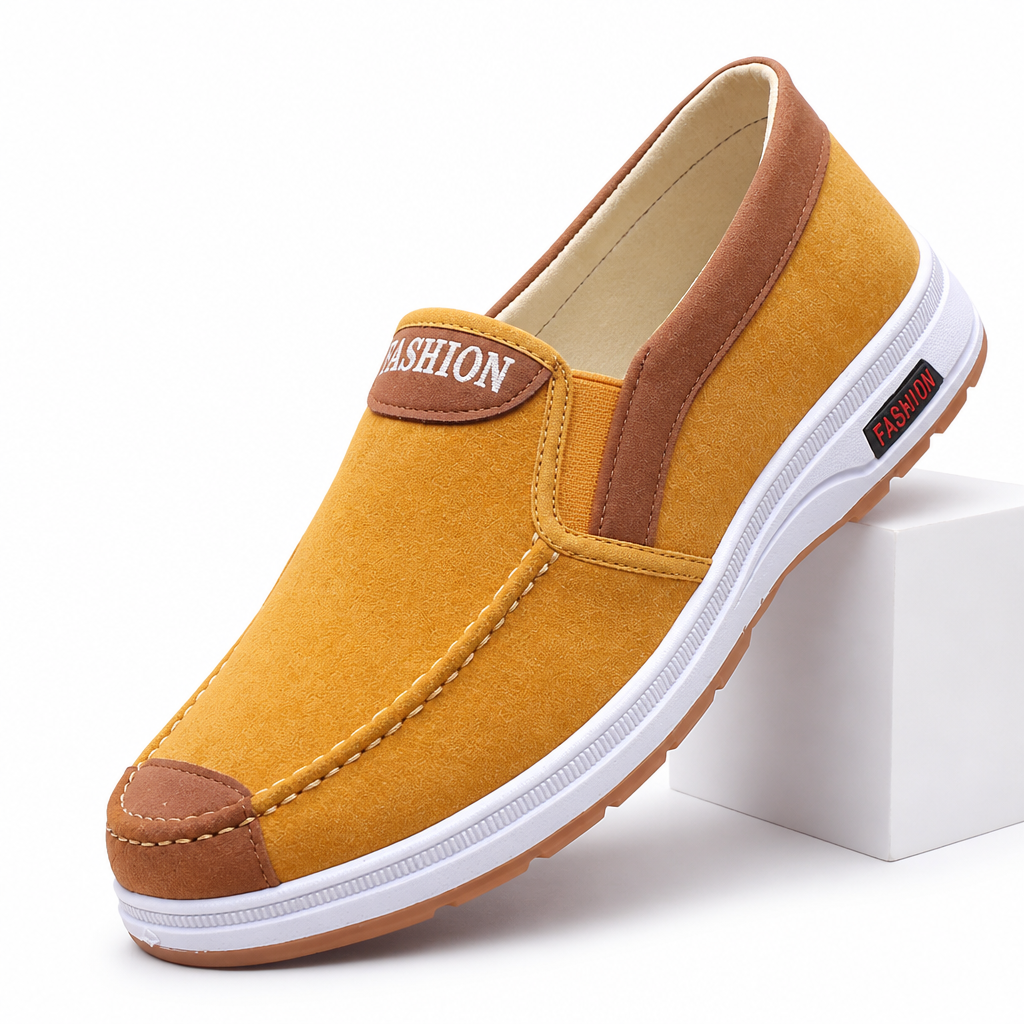 Cedric | Mens Canvas Work Shoes Breathable Lightweight Non Slip Shoes Mustard packshot