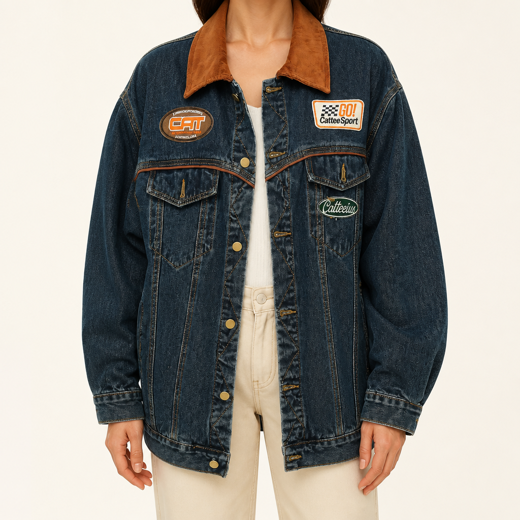 Vivienne | Womens Vintage Oversized Denim Jacket, Blue