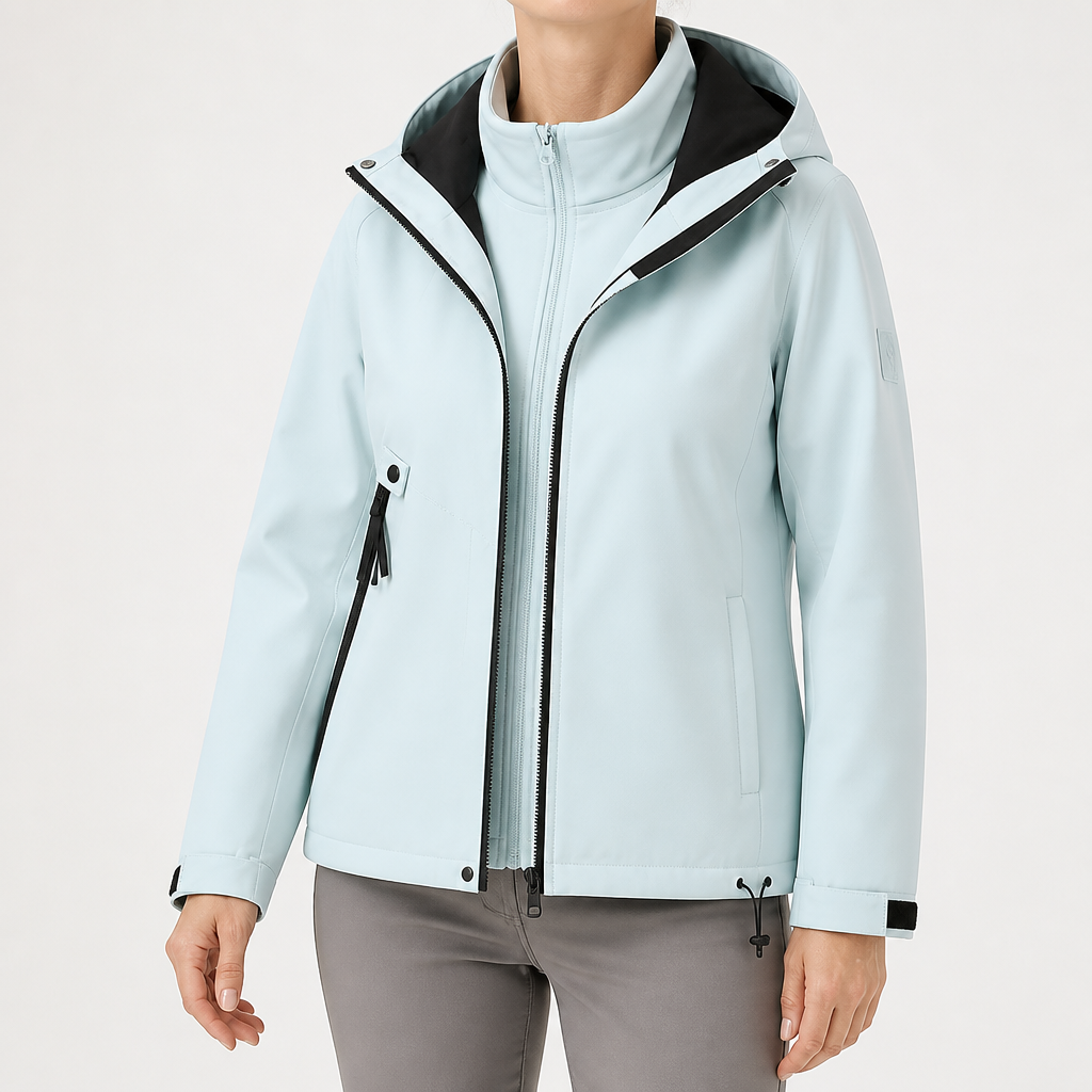 Rowan | Womens Waterproof 3 in 1 Hooded Jacket, Forest Green