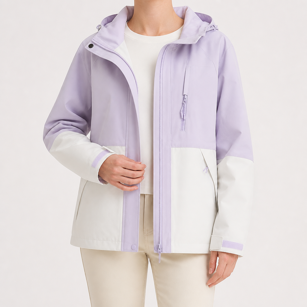 Imogen | Womens 3 In 1 Waterproof Hooded Softshell Jacket, Soft Purple 2