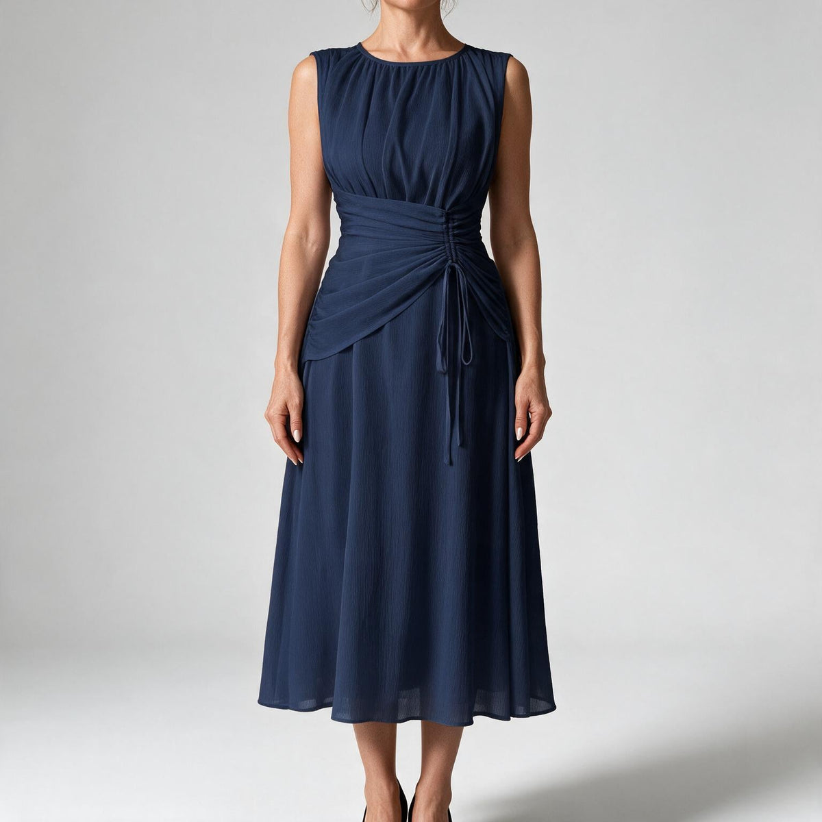 Odette | A Line Chiffon Maxi Wedding Guest Summer Dresses Blue