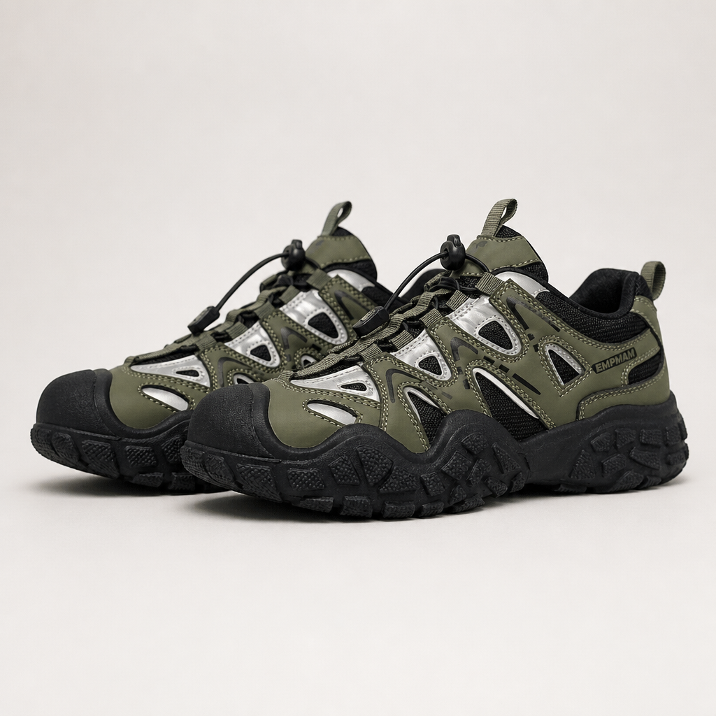 Imogen | Womens Lightweight Non Slip Trail Running Shoes, Army Green