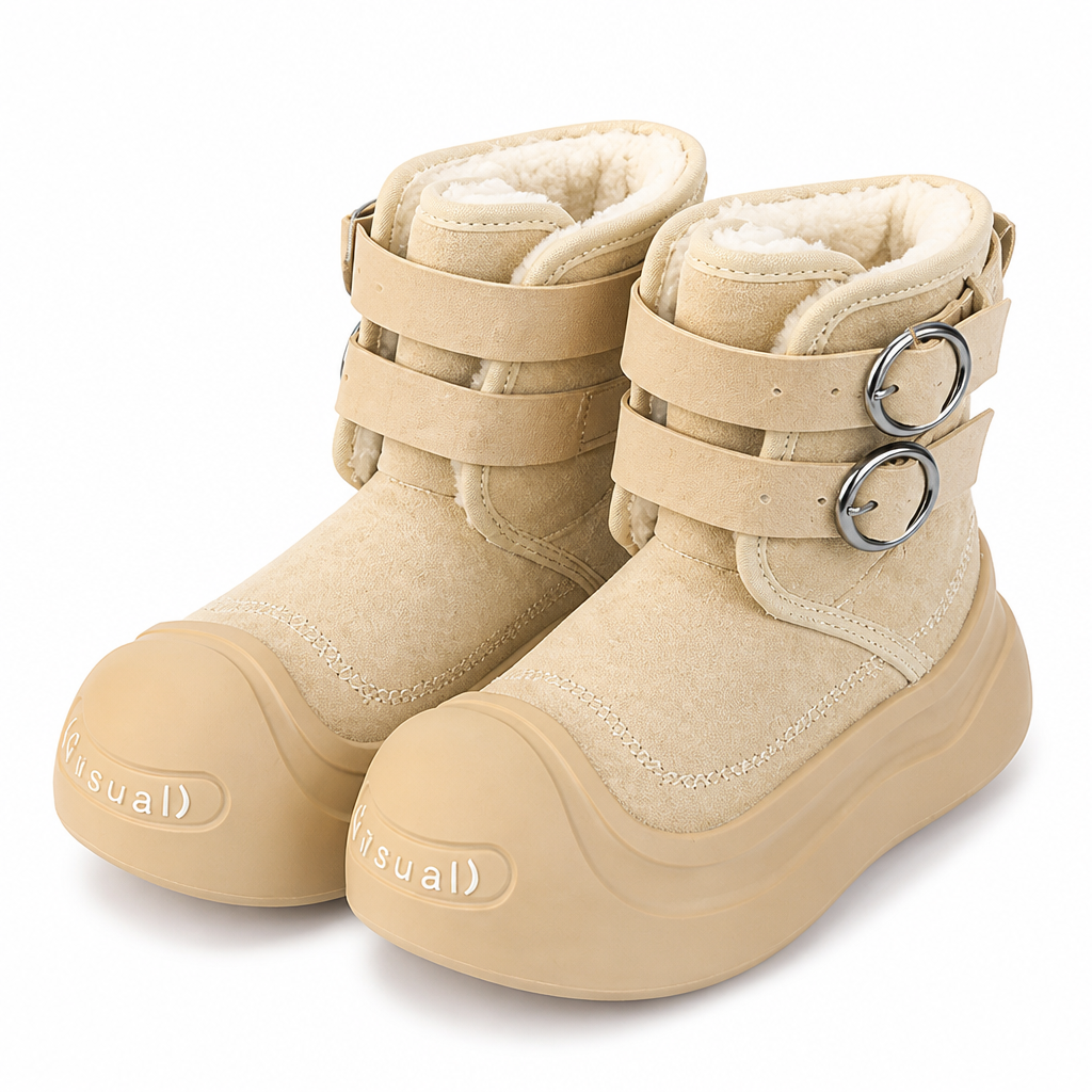 Emmett | Mens Snow Boots Fleece Lined Warm Winter Cotton Boots Khaki packshot