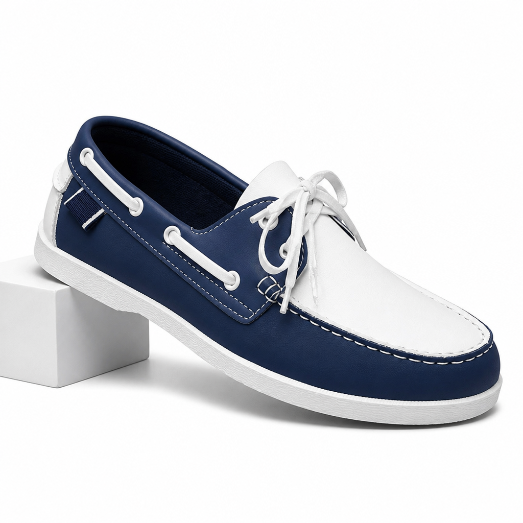 Rory | Mens British Lace Up Casual Smart Loafers Shoes Blue packshot