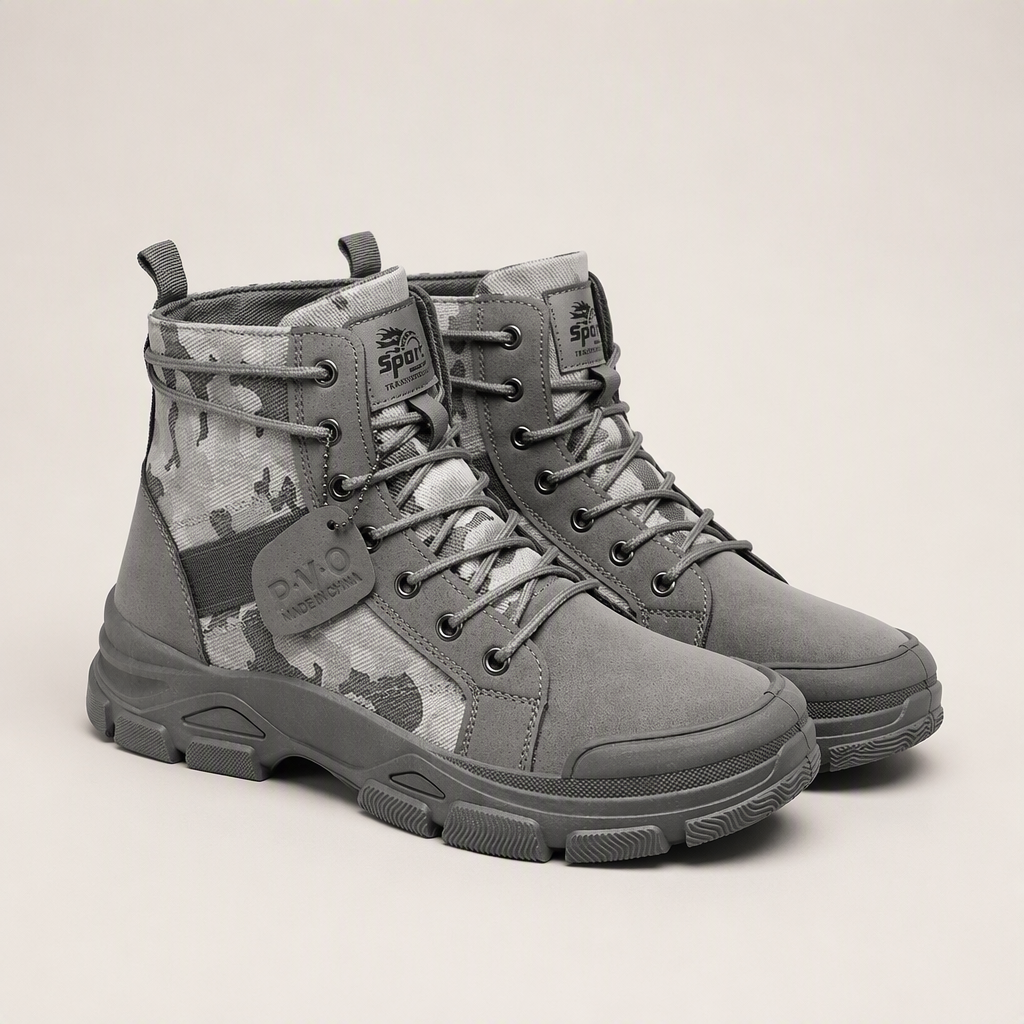 Bennett | Mens Lace Up Tactical Hiking Boots, Grey