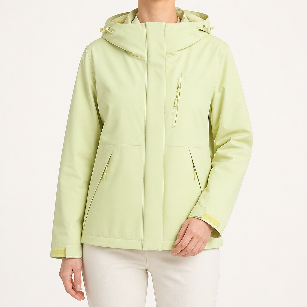 Imogen | Womens 3 In 1 Waterproof Hooded Softshell Jacket, Olive Green 2