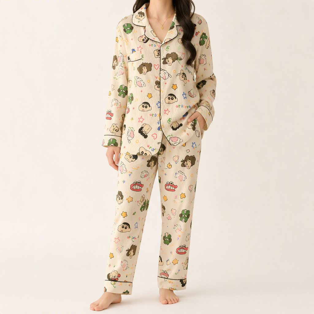 Beatrix | Womens Long Sleeve Cotton Pyjama Set Loungewear, White 6