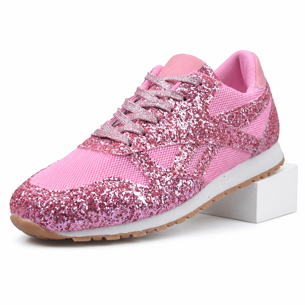 Hedda | Womens Trainers Casual Leather Lace Up Shoes Pink packshot