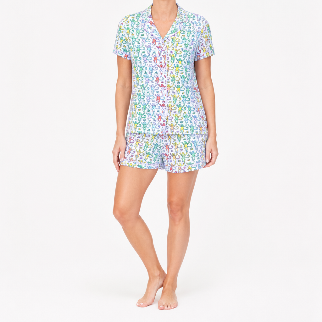 Genevieve | Womens Short Sleeve Cotton Pyjama Set, Mint Green