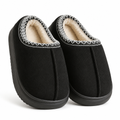 Dax | Womens Slippers Fluffy Warm Memory Foam House Slippers Black packshot