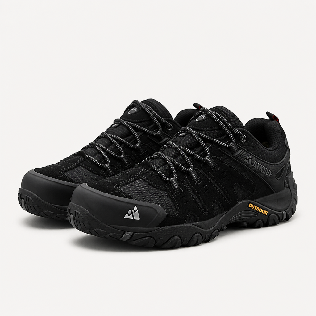Nathaniel | Mens Non Slip Walking Hiking Shoes, Black