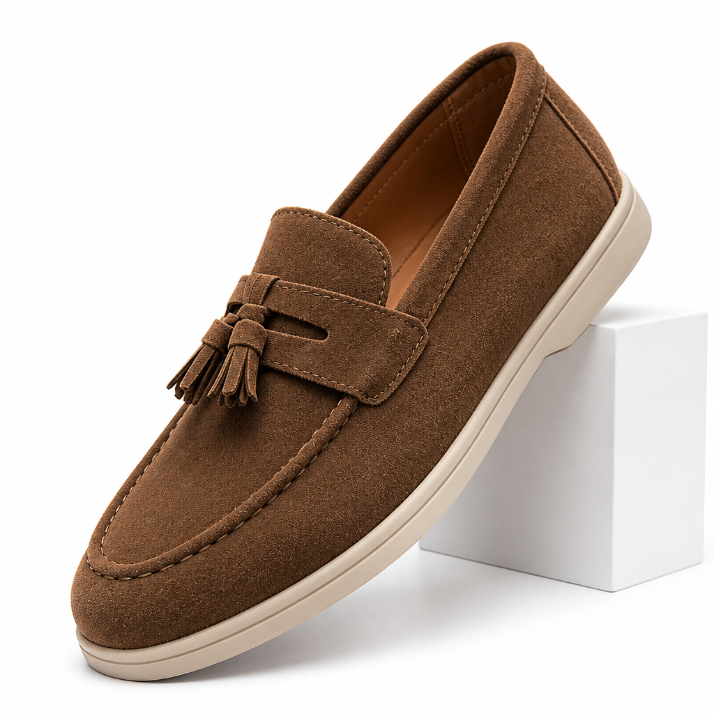Fabian | Mens Leather Loafers Slip on Driving Casual Shoes Brown 7 packshot