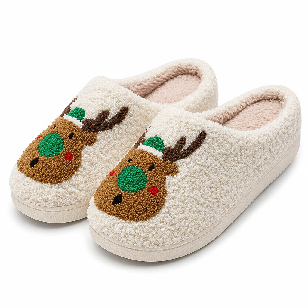 Faas | Womens Slippers Fluffy Warm Memory Foam House Slippers Green packshot