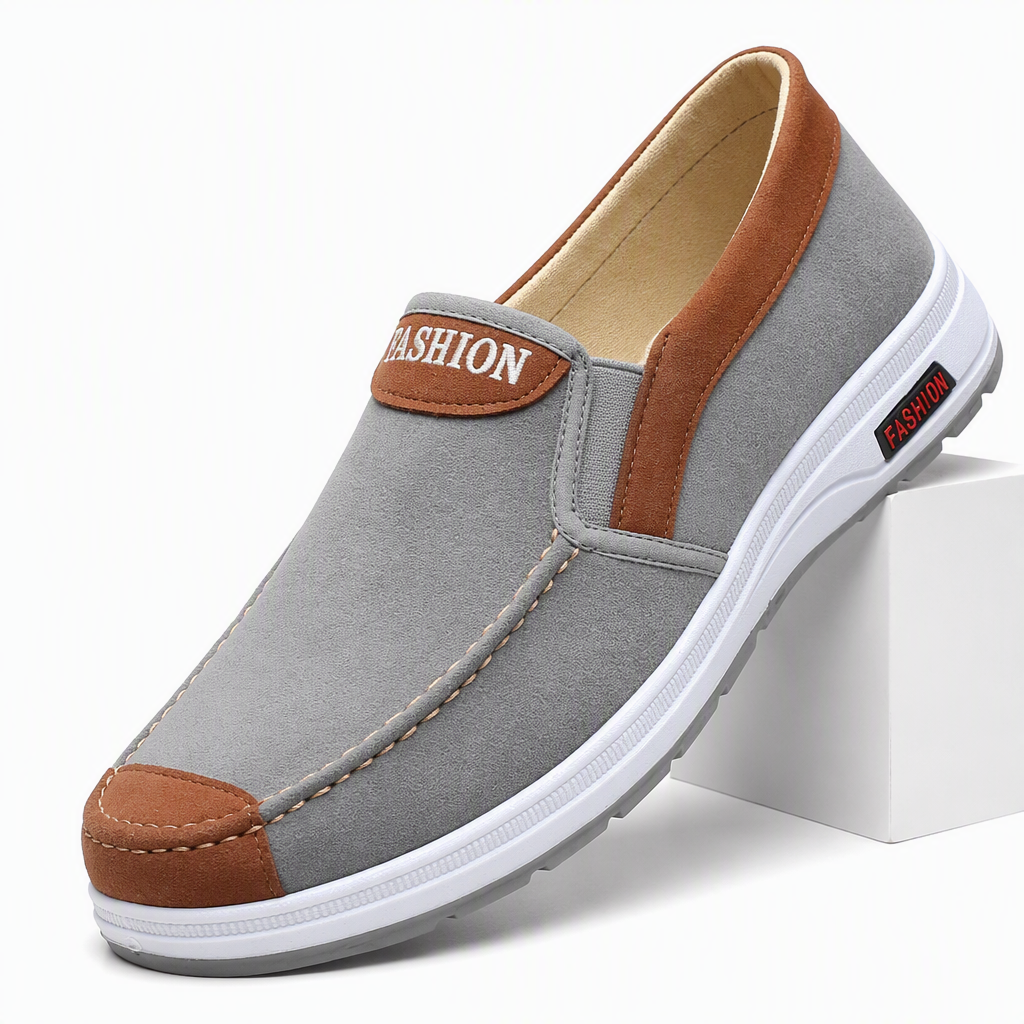 Cedric | Mens Canvas Work Shoes Breathable Lightweight Non Slip Shoes Grey packshot