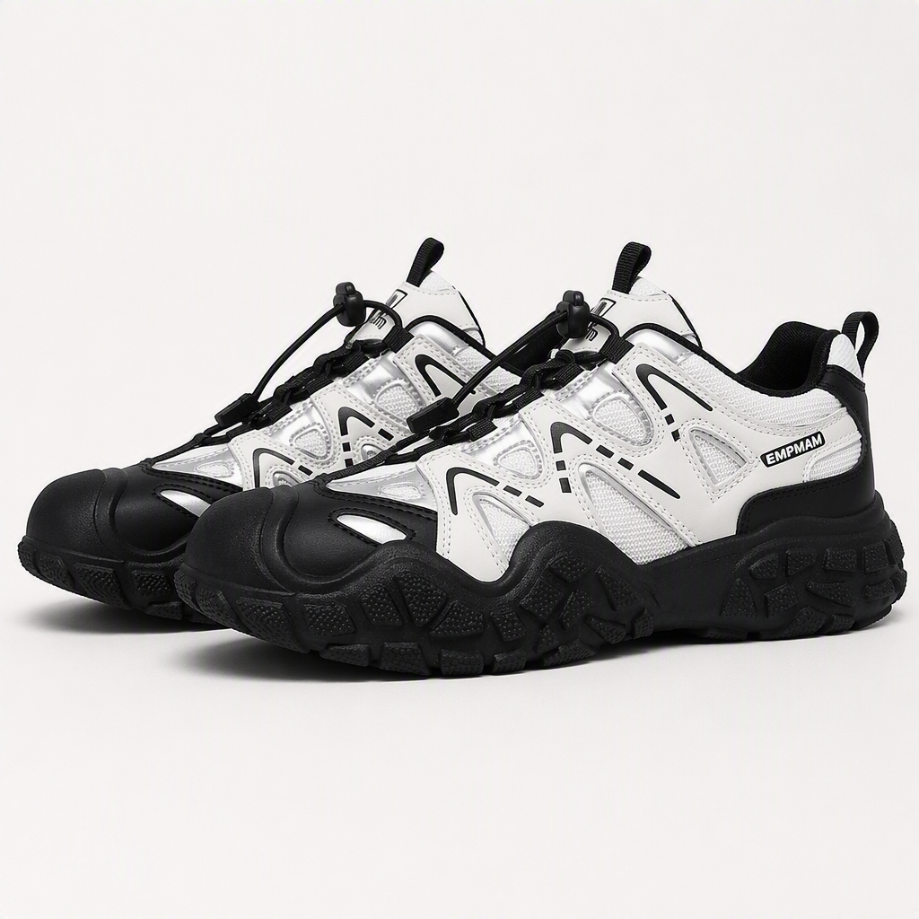 Imogen | Womens Lightweight Non Slip Trail Running Shoes, Cream Black