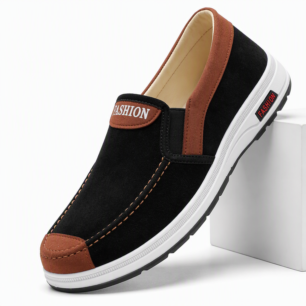 Cedric | Mens Canvas Work Shoes Breathable Lightweight Non Slip Shoes Black 3 packshot