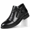 Archer | Mens Business Casual Pointed Leather Formal Shoes Black packshot