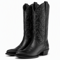 Cassidy | Womens Cowboy Boots Western Embroidered Black Brown Mid Calf Boots Black packshot